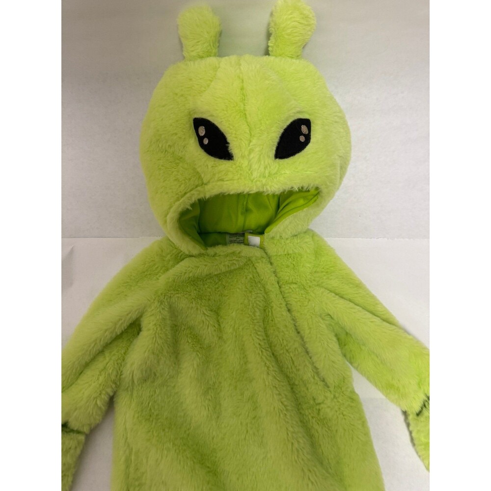 Pottery Barn Kids Green Alien Baby Hooded Halloween Costume 6-12 Months - Picture 2 of 6